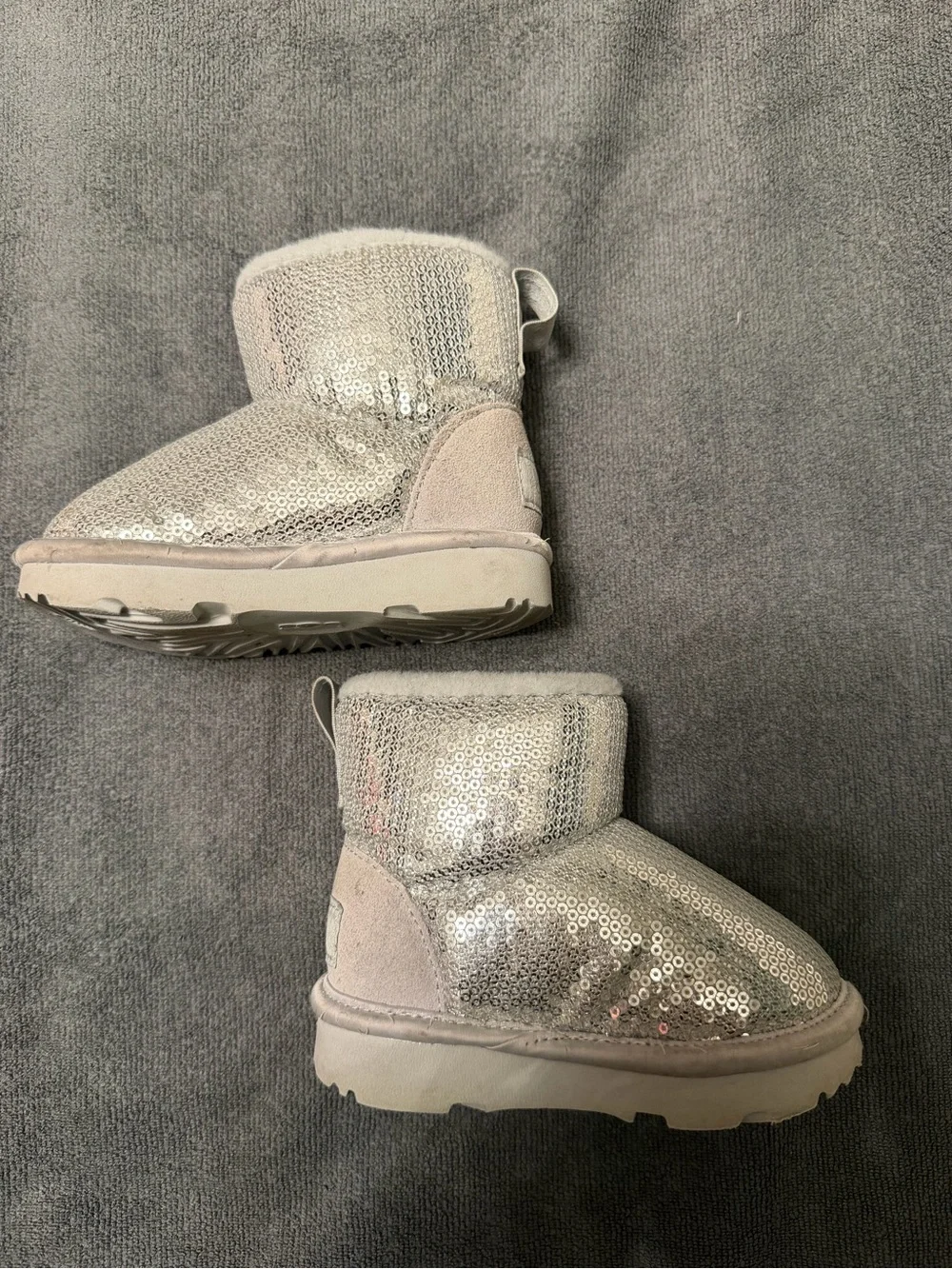 UGG Kids Sequin Short Boots - Silver